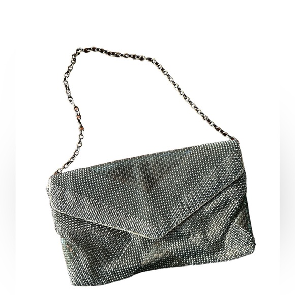 BCBGMaxAzria Handbags - BCBGMAZRIA, metal chain clutch purse